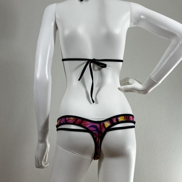 Wild Pink Zebra Shorts Set with Matching G-String - Image 5