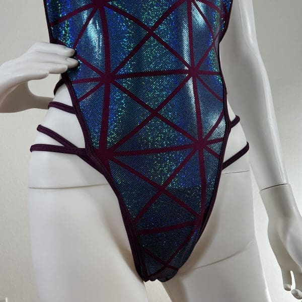 Twilight Fairy Holographic Cage Bodysuit 2 Piece Set - Image 3