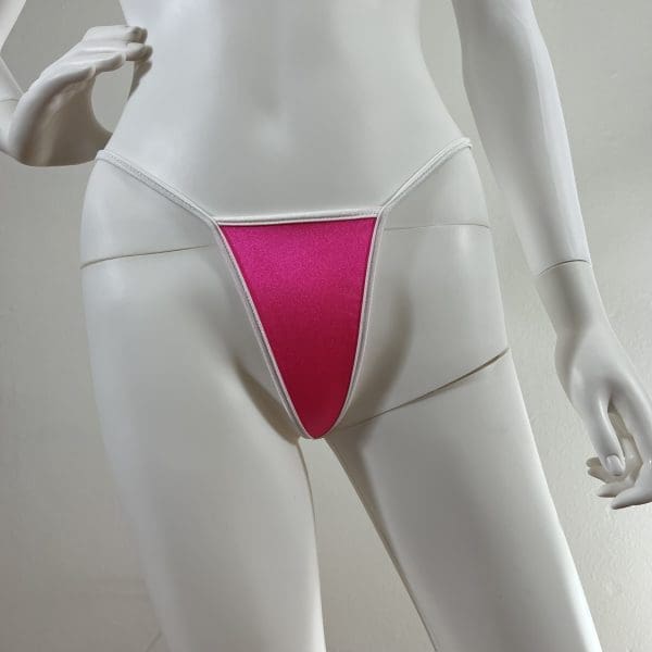 Pink & White Bombshell One-Piece with Matching G-String - Image 5