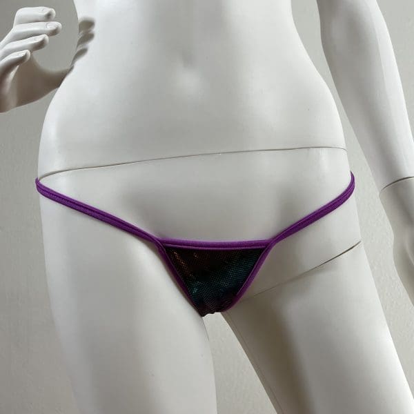 Holographic Multicolor Bodysuit with Matching G-String - Image 5