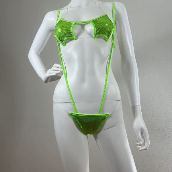 Star Lime Green Bikini with Slingshot & Matching G-String