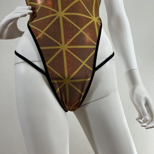 Gold Glow Bombshell Bodysuit with Matching G-String - Image 3