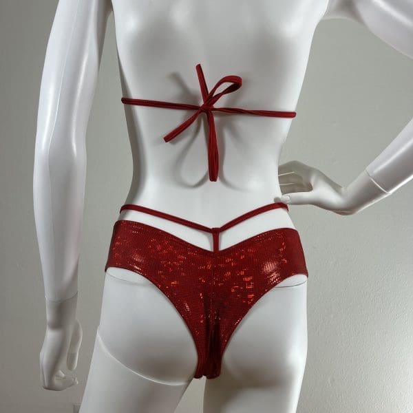 Holographic Red Bikini Short Set - Image 4