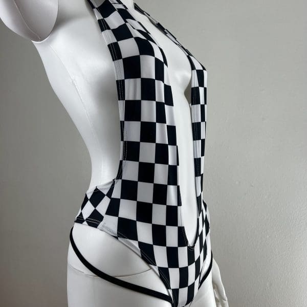 Checkered One-Piece Includes Matching G-String - Image 3