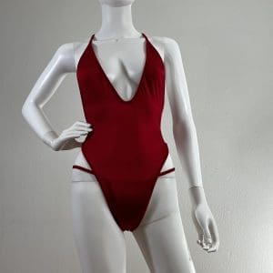Paradise Red Bombshell One-Piece with Matching G-String