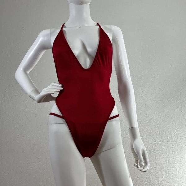 Paradise Red Bombshell One-Piece with Matching G-String