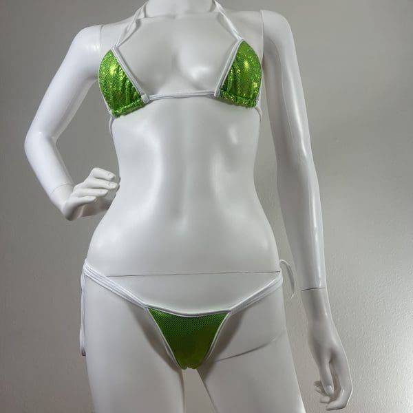 Luminous Lime Sizzle Bikini With Matching G-String