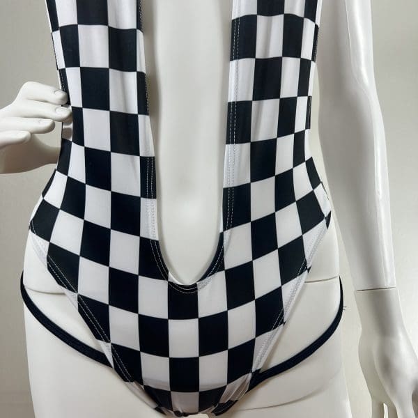 Checkered One-Piece Includes Matching G-String - Image 2