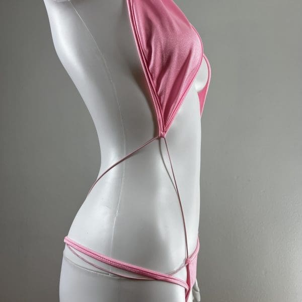 Pink Slingkini One-Piece With Matching G-String - Image 3