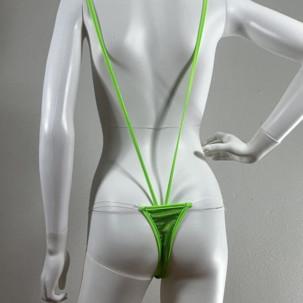 Star Lime Green Bikini with Slingshot & Matching G-String - Image 3