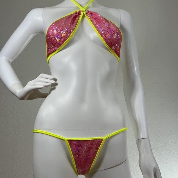 Glimmering Sunshine Ring Detail Bikini with Matching G-String - Image 2