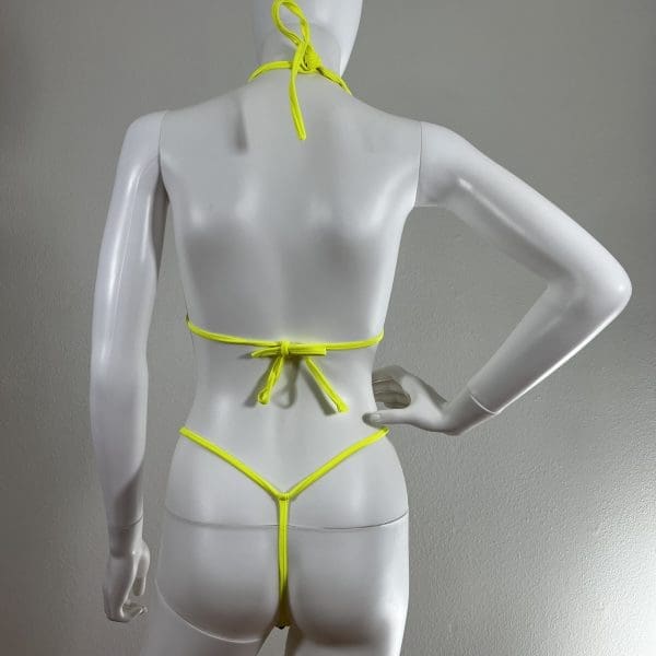 Yellow / Green Metallic Bikini with Booty Strap & G-String - Image 7