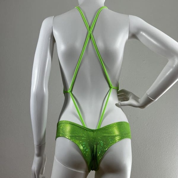 Lime Zest Sling Shot Bikini Set With Matching G-String - Image 3