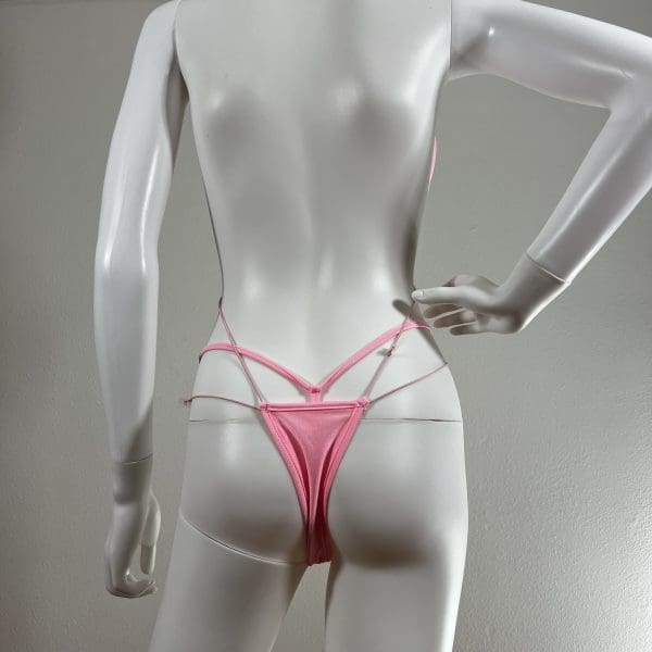 Pink Slingkini One-Piece With Matching G-String - Image 2