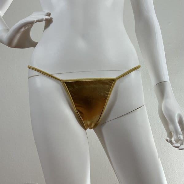 Gold Glow Chaps Bodysuit With Matching G-String - Image 5