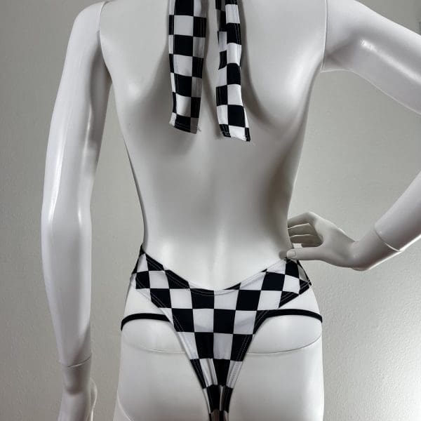 Checkered One-Piece Includes Matching G-String - Image 4