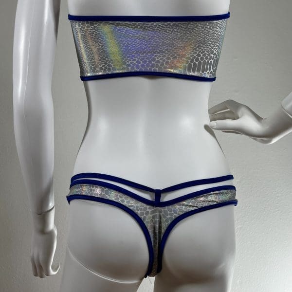 Disco Mermaid Holographic Bikini With Matching G-String - Image 4