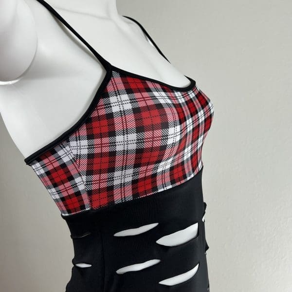 Plaid Party Cutout Dress - 3 Piece Set - Image 2