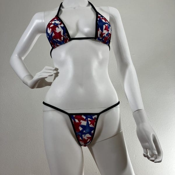 American Patriotic Bikini Set With Matching G-String - Image 2