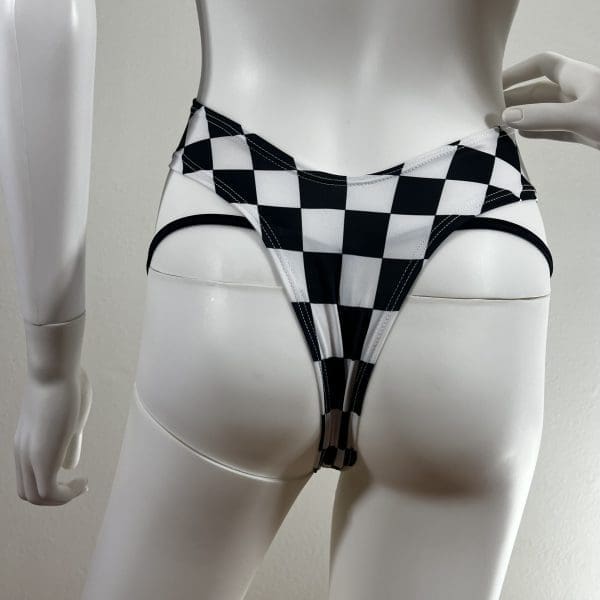 Checkered One-Piece Includes Matching G-String - Image 5