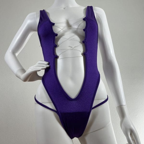 Royal Plum Bodysuit 2 Piece with Matching G-String