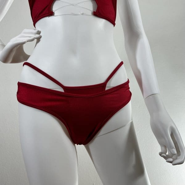 Cherry Red Bikini Set with Matching G-String - Image 3