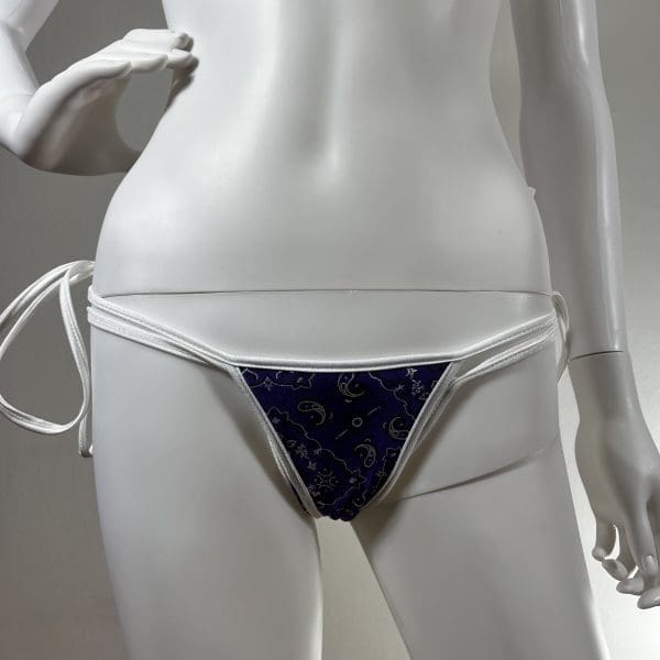 Purple Paisley Bandana Triangle Bikini With Matching G-String - Image 4