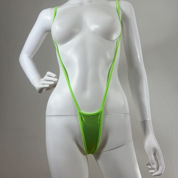 Star Lime Green Bikini with Slingshot & Matching G-String - Image 5