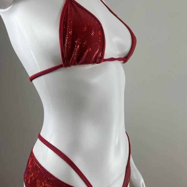 Holographic Red Bikini Short Set - Image 2