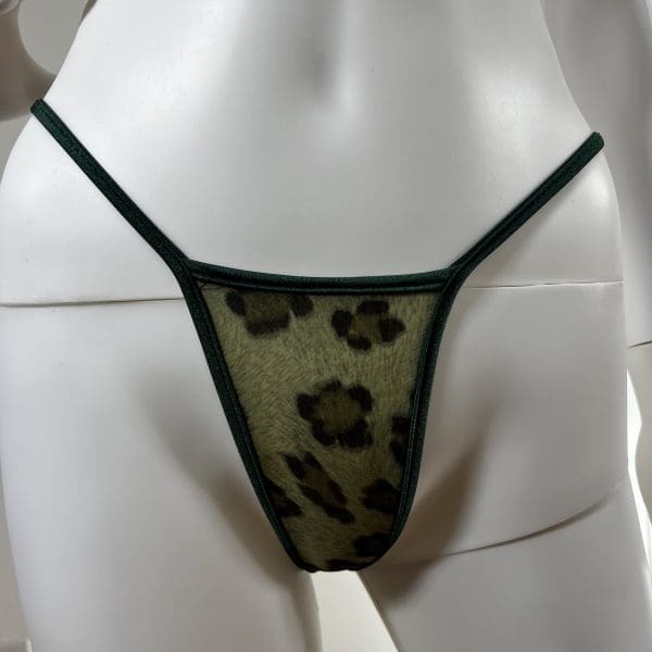 Animal Print Bikini Set With Clear Straps & Matching G-String - Image 6