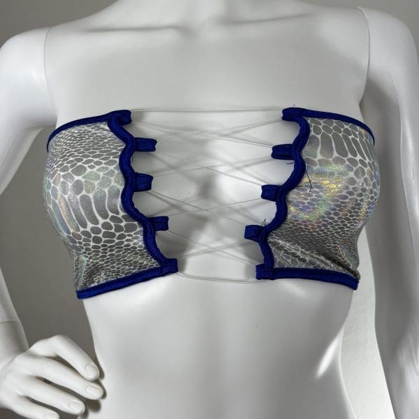 Disco Mermaid Holographic Bikini With Matching G-String - Image 2