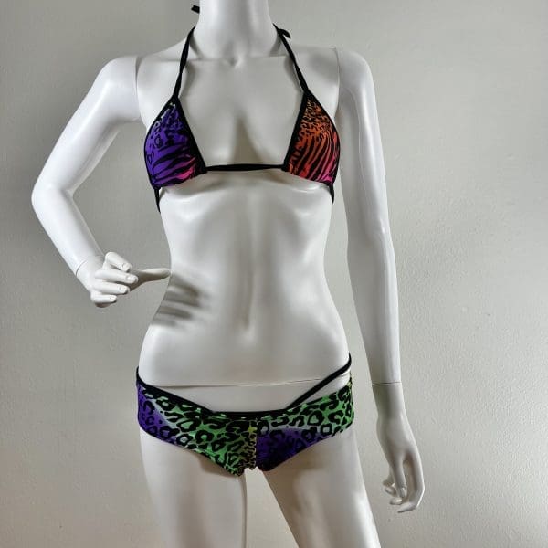 Neon Animal Print Short Set - 3 Piece Set