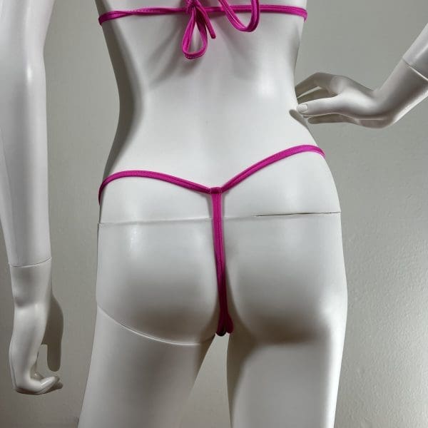 Electric Pink Zebra Bikini Set With Matching G-String - Image 8