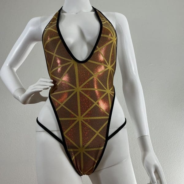 Gold Glow Bombshell Bodysuit with Matching G-String