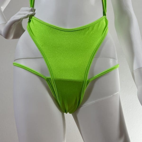 Neon Green Wrap Bikini with Matching G-String - Image 6