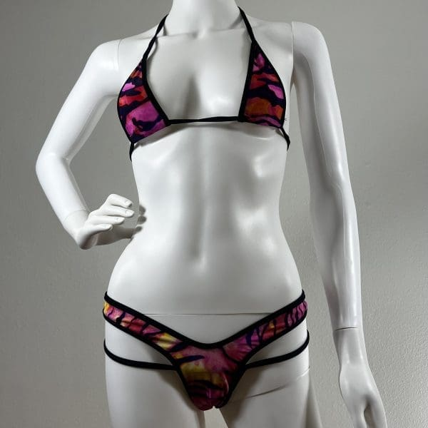 Wild Pink Zebra Shorts Set with Matching G-String