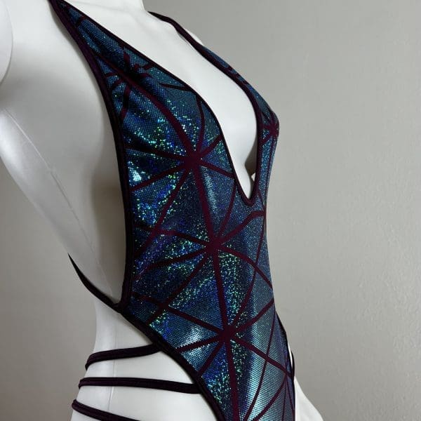 Twilight Fairy Holographic Cage Bodysuit 2 Piece Set - Image 2