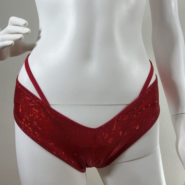 Holographic Red Bikini Short Set - Image 3