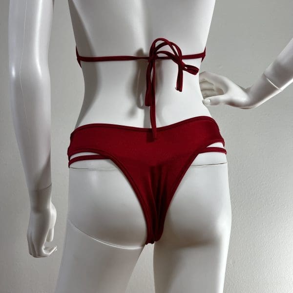 Cherry Red Bikini Set with Matching G-String - Image 5