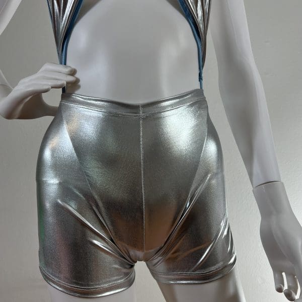 Divine Metallic Silver Sling Short Set 2 Piece Set - Image 5