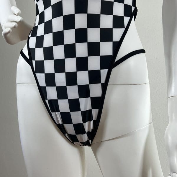 Checkered Bombshell One-Piece - Includes Matching G-String - Image 3