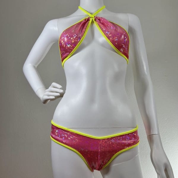 Glimmering Sunshine Ring Detail Bikini with Matching G-String