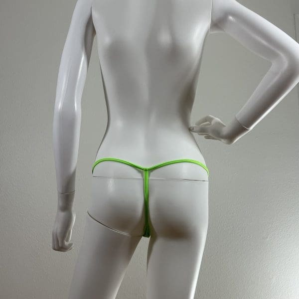 Neon Lime Holographic Romper With Matching G-String - Image 5