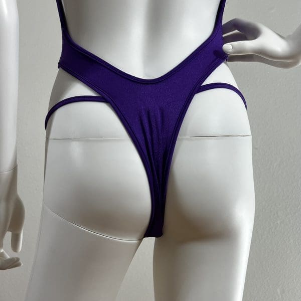 Royal Plum Bodysuit 2 Piece with Matching G-String - Image 4