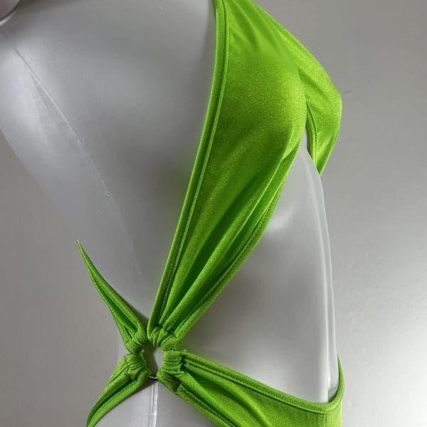 Neon Green Wrap Bikini with Matching G-String - Image 3