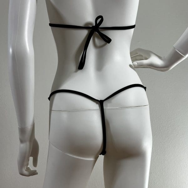 Black Geometric One-Piece with Matching Top & G-String - Image 6