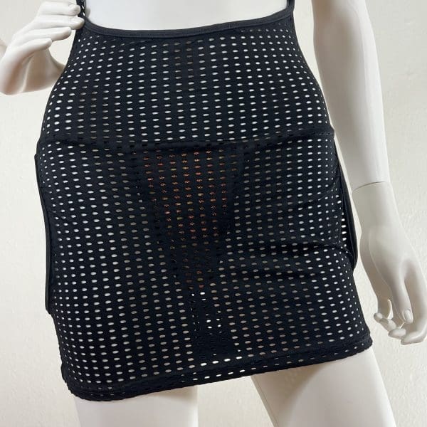 Gold Black Holographic Eyelet Pencil Mini Dress - Image 3