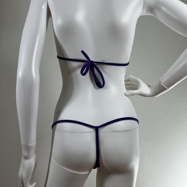 Lilac Black Royal Tartan Bikini Set with Matching G-String - Image 8