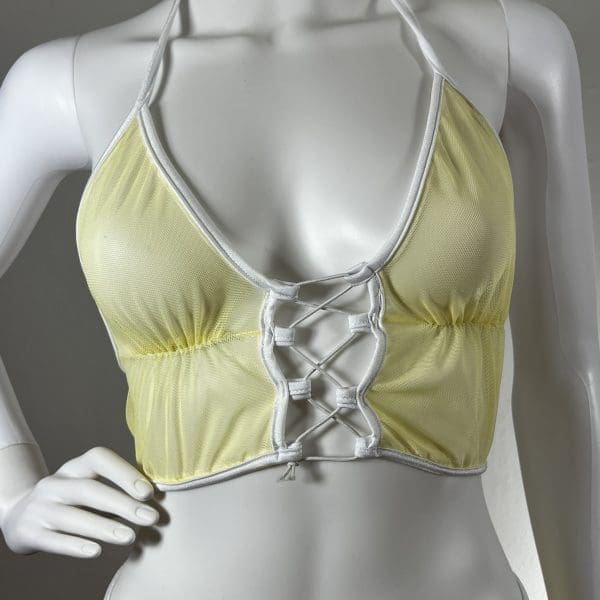 Sheer Lemon Cami & Short Set with Matching G-String - Image 2