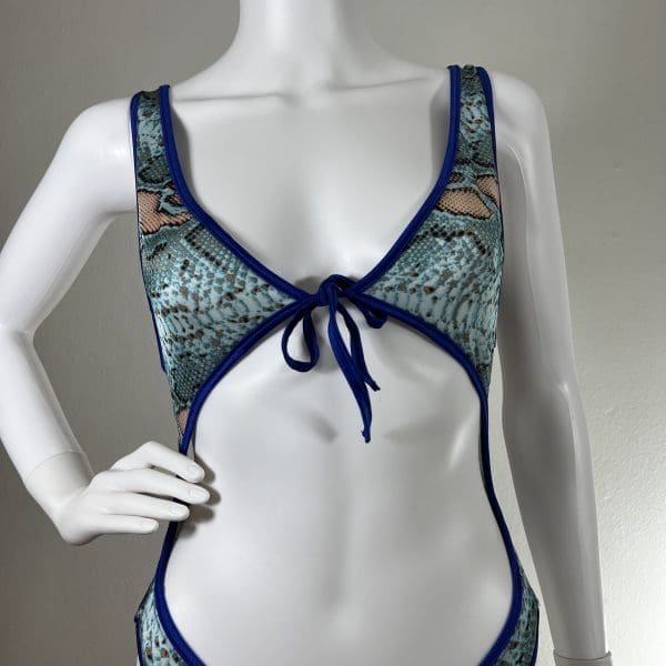 Anaconda Blue Monokini With Matching G-String